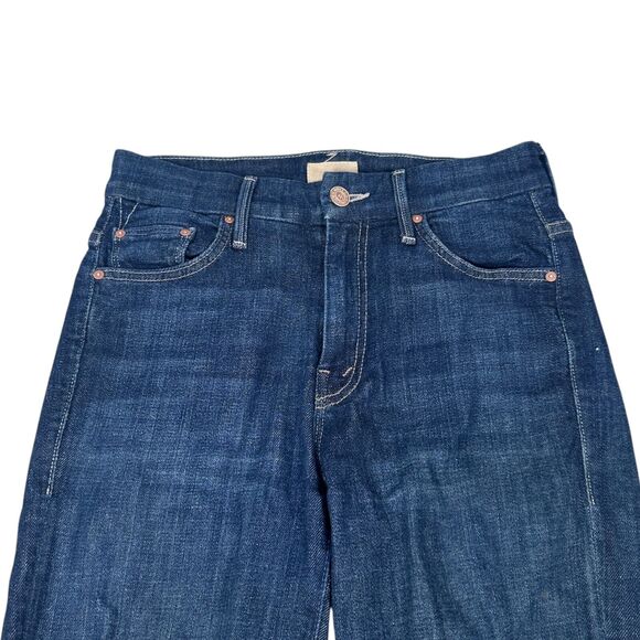 Mother High Waisted Looker Dagger Ankle Fray Jean Women 25 Blue Denim Lacey Wash - Picture 3 of 11